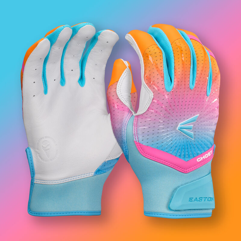Easton Ghost Ethos Rainbow Sherbet Fastpitch Softball Batting Gloves