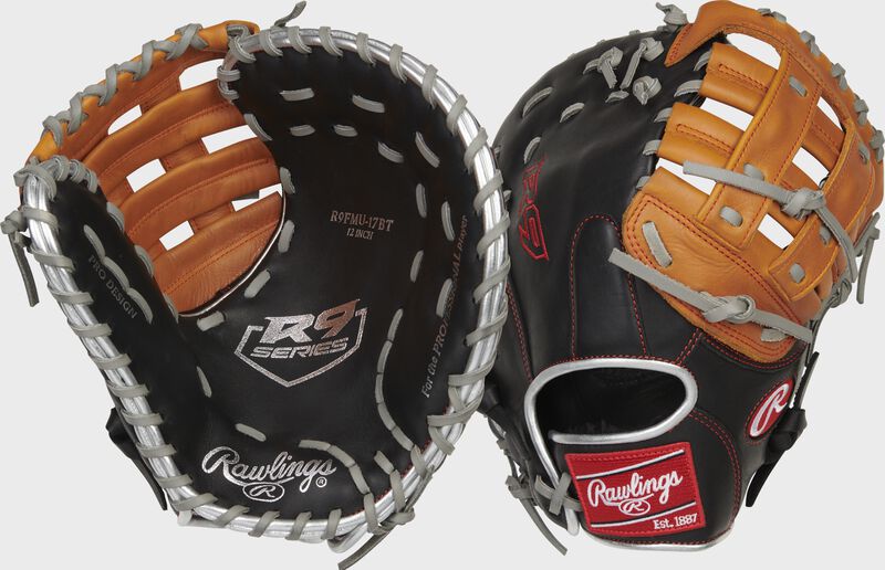 Rawlings R9 Contour 12" First Base Mitt 1B Baseball Glove R9FMU-17BT