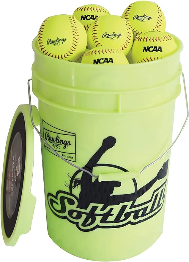 Rawlings NCAA RB618 12" Fastpitch Softballs 18 with Bucket