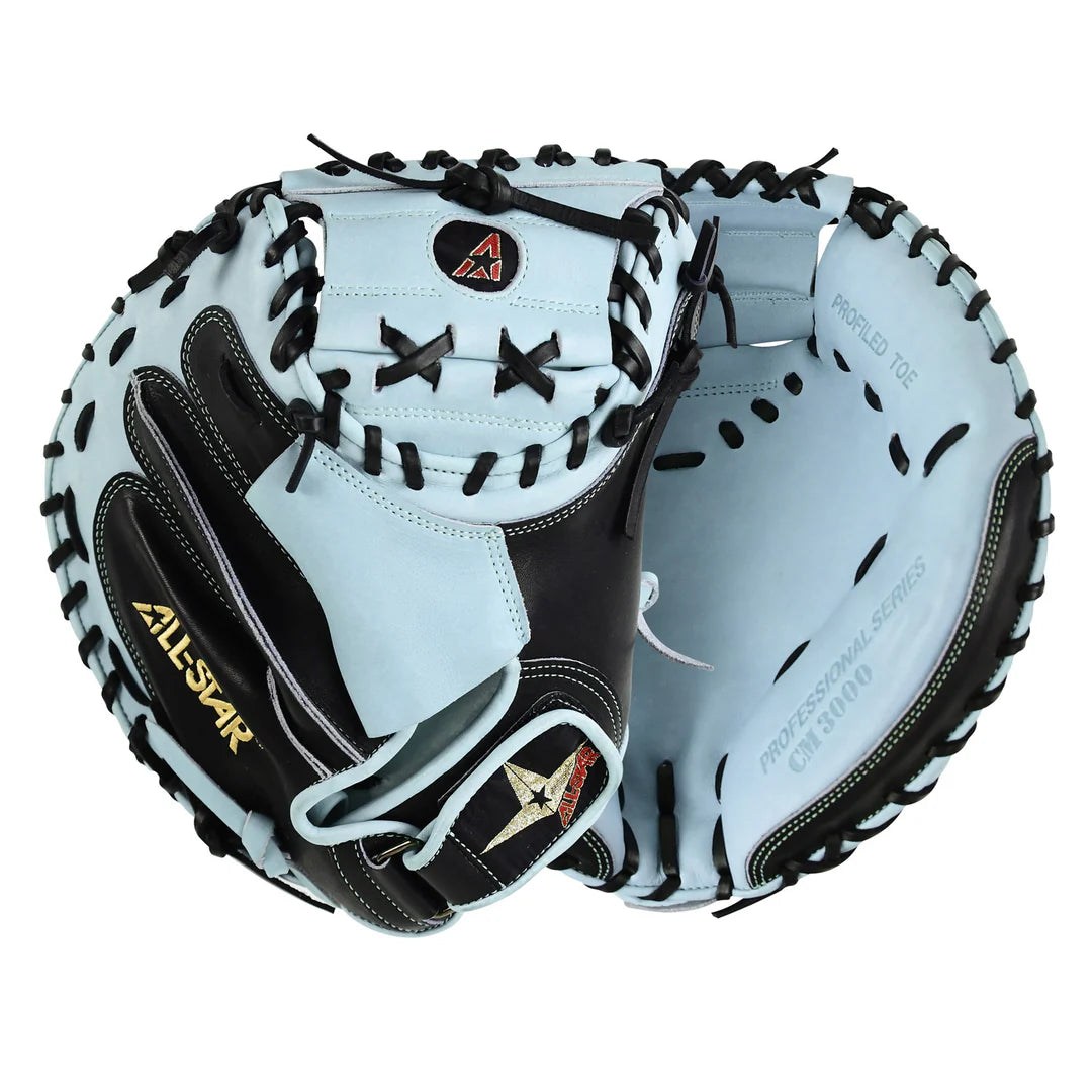 All-Star Pro-Elite 34" Limited Edition Baseball Catchers Mitt Glove CM3000 Black/Sky Blue