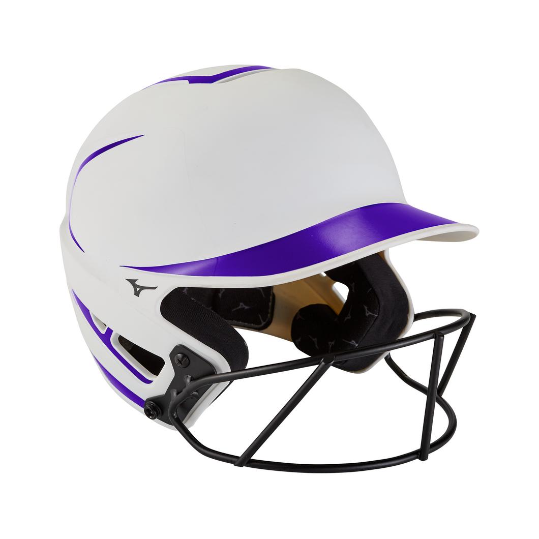 f6 helmet football Mizuno F6 Two-Tone Fastpitch Softball Batting Helmet-S/M-White/Purple