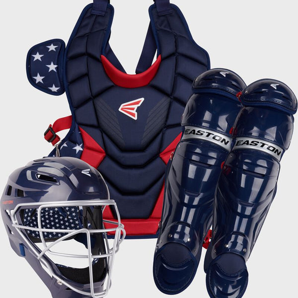 Easton Gametime Stars & Stripes Adult Baseball Catchers Gear Box Set