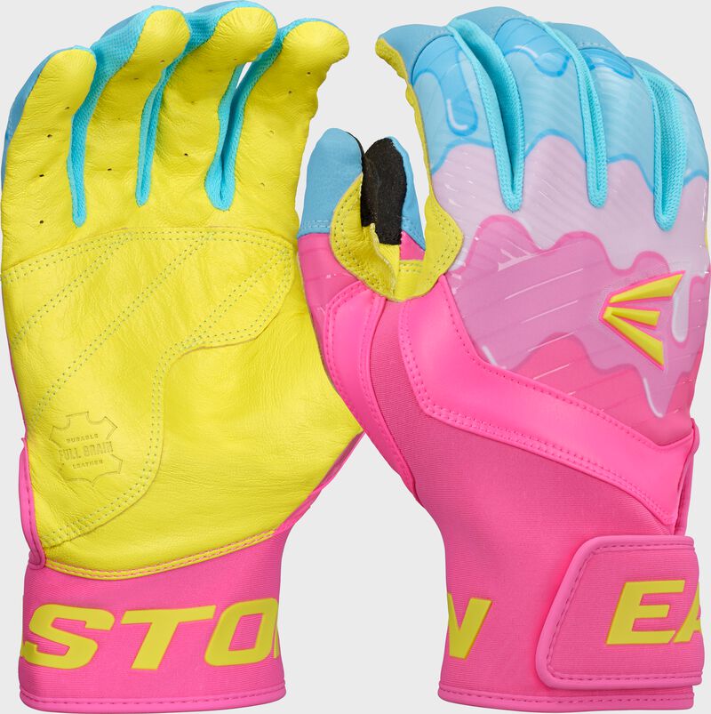 Easton Walk-Off Ethos DRIP Columbia Blue Pink Baseball Softball Batting Gloves