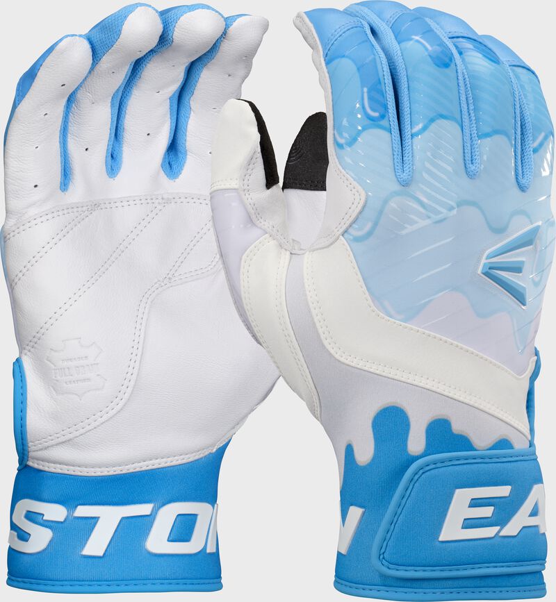 Easton Walk-Off Ethos DRIP White/Blue Baseball Softball Batting Gloves