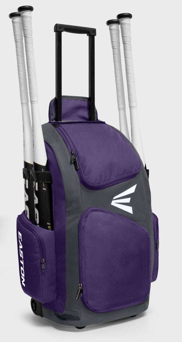 bat traveler's backpack Easton Traveler Stand Up Wheeled Bag Purple